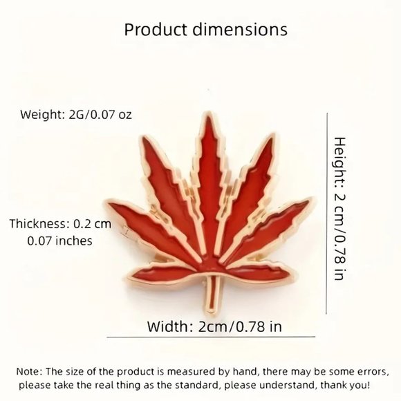 LEAF PIN Set of 3 Charm Bag Metal Enamel Backpack Boho Raggae Style Ganja GIFT - Picture 5 of 5